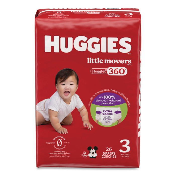 15184405 Little Movers HuggFit 360 Degree, Size 3, 16 lbs to 28 lbs, Disney Design, 26/Pack - Image 1
