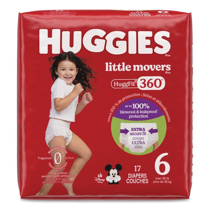 15184216 Little Movers HuggFit 360 Degree, Size 6, Over 35 lbs, Disney Design, 17/Pack - Image 1
