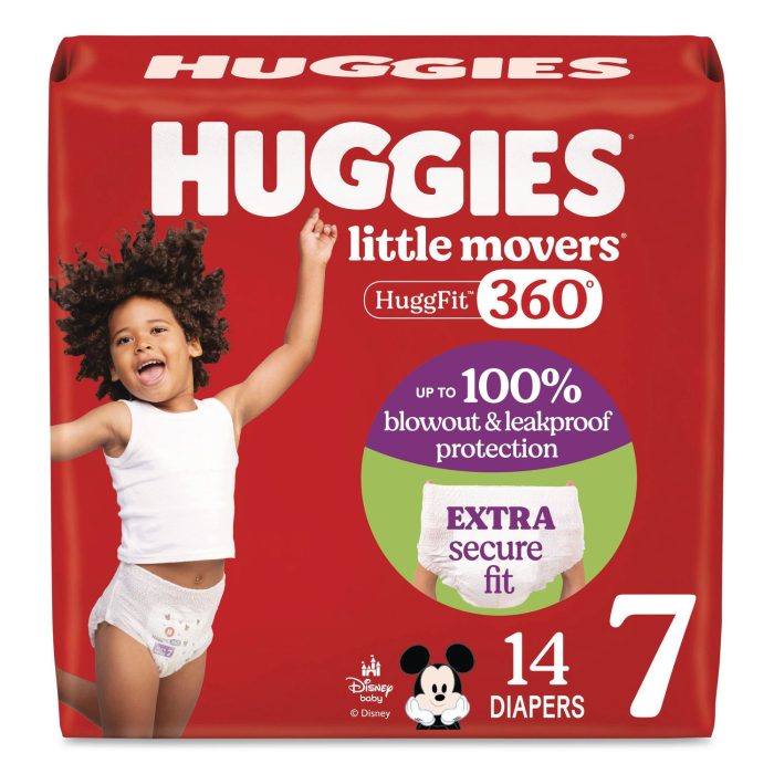 15183646 Little Movers HuggFit 360 Degree, Size 7, Over 41 lbs, Disney Design, 14/Pack - Image 1