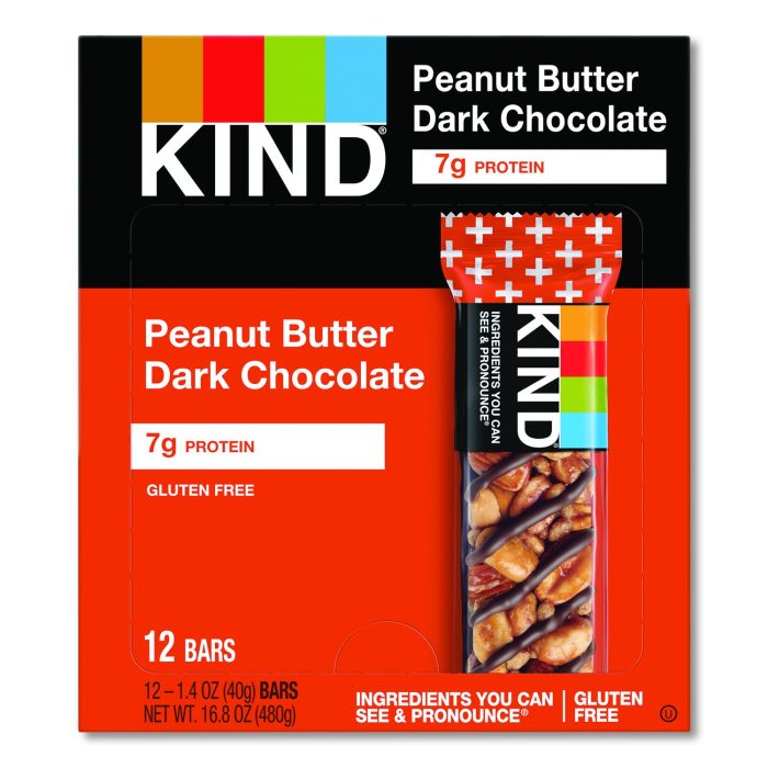 840531 Plus Nutrition Boost Bar, Peanut Butter Dark Chocolate/Protein, 1.4 oz Bar, 12/Box - Image 1