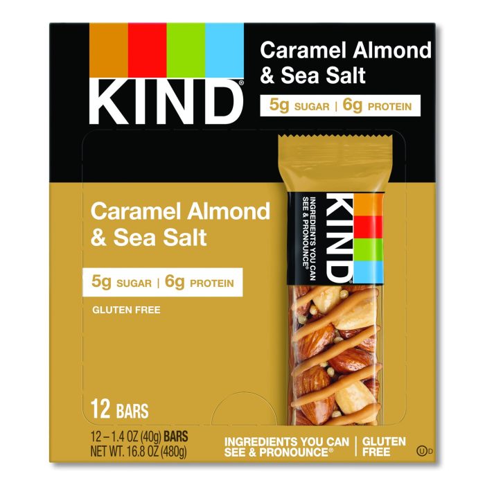 840748 Nuts And Spices Bar, Caramel Almond And Sea Salt, 1.4 Oz Bar, 12/box - Image 1