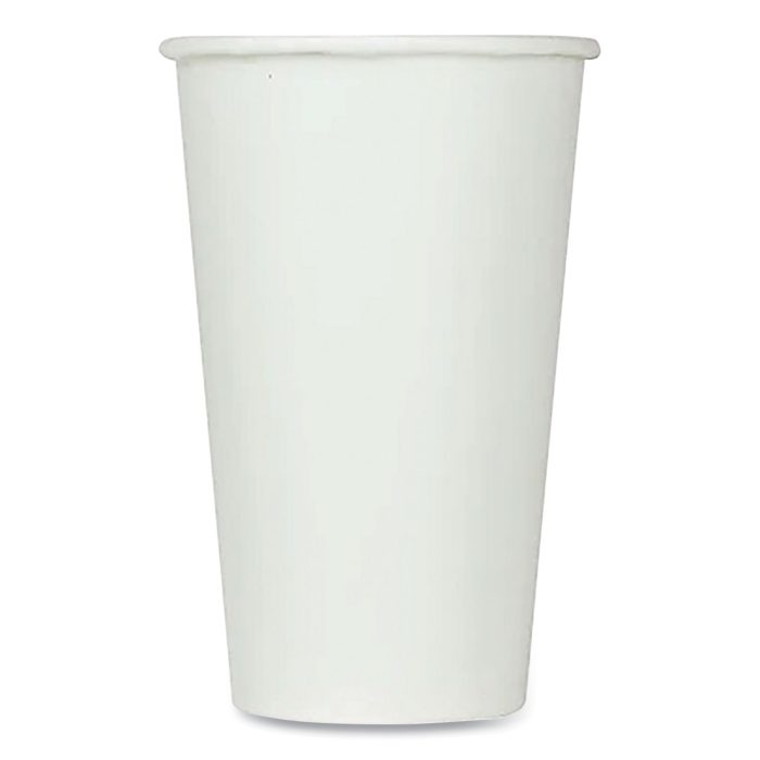 15001021 Double Poly Paper Cold Cups, 16 oz, White, 1,000/Carton - Image 1