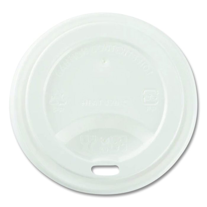 896444 Hot Cup Lids, Sipper Lid, Fits 8 oz Hot Cups, Plastic, White, 1,000/Carton - Image 1