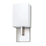 13?H Brushed Nickel Wall Sconce with Frosted Acrylic Shade