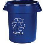 32 Gallon Round Recycle Container - Blue