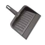 Heavy-Duty Plastic Dust Pan, 12 x 12 x 4, Black