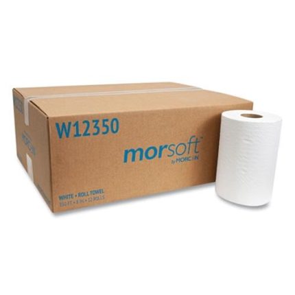 Universal Roll Towel, 1-Ply, 8"" x 350 ft, White, 12 Rolls/Carton - Image 2