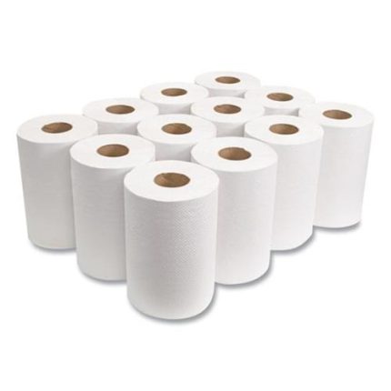 Universal Roll Towel, 1-Ply, 8"" x 350 ft, White, 12 Rolls/Carton - Image 3