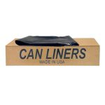 38x58 2 MIL Low Density Can Liner Flat Pack- Black
