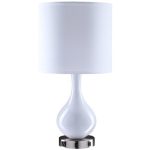Cosmopolitan 28"" Brushed Nickel and Custom Painted Metal Table Lamp - White