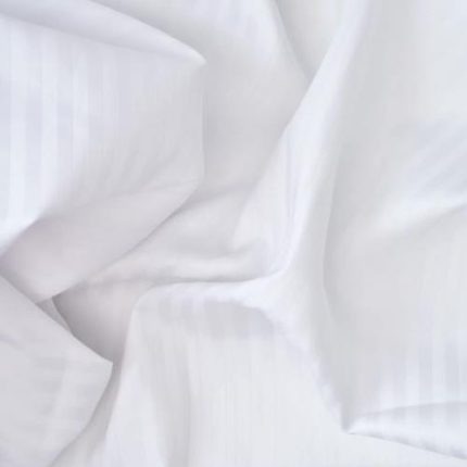 T-310 King Fitted White Striped Sheet - Image 2