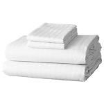 T-250 Woven Full XL Striped Flat Sheet
