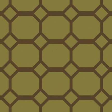 Full/Queen Octagonal Bed Scarf - Mocha/Lime - Image 2