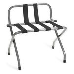 Chrome Finish Luggage Rack With Back Rest And Black Strap