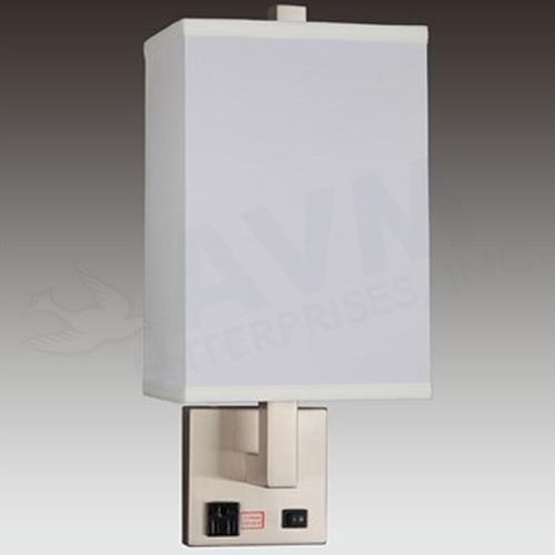 L-ARK-6157SGU Brushed Nickel Single Wall Lamp - Image 1