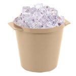3 Quart Round Beige Ice Bucket w/Handle
