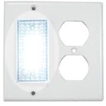 Ivory Faceplate with Yellow LED Night Light - Duplex Socket