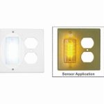 White Faceplate with Yellow LED Night Light - 2 gang/ Duplex Socket