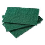 Medium-Duty Scouring Pad, 6 x 9, Green, 10 Pads/Pack, 6 Packs/Carton