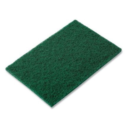 Medium-Duty Scouring Pad, 6 x 9, Green, 10 Pads/Pack, 6 Packs/Carton - Image 2