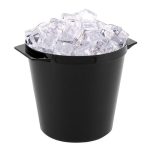 3 Quart Round Black Ice Bucket w/Handle
