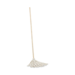 Handle/Deck Mops, #16 White Cotton Head, 48"" Natural Wood Handle