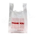 Thank You High-Density Shopping Bag, 10"" x 19"", White,