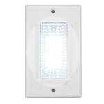 White Faceplate with Yellow LED Night Light - 1 gang / single socket