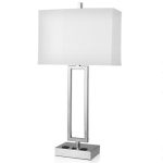 Gatsby Single Table Lamp with 2 Outlets