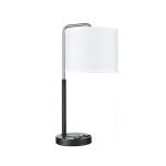 Valeria Twin Table Lamp with 2 Outlets & 1 USB