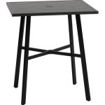 Aluminum 38"" Square Slat High-Top Table